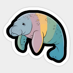 Manatee Art Sticker